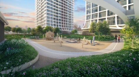 The CanningHill Garden at Level 3 with open-air facilities
