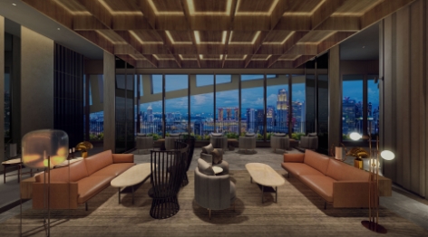 The CanningHill Sky at Level 45 is a private club in the sky overlooking the city skyline